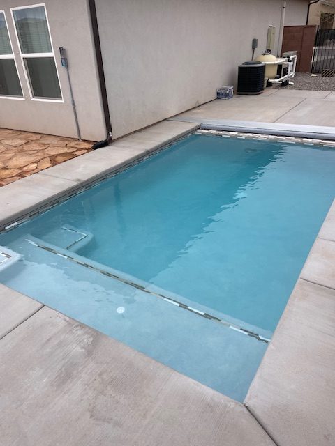 A pool under construction in a Southern Utah backyard.